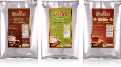

Desire Premium Coffee,Cardamom and Lemon tea instant premix powder Cardamom Masala Tea(3 kg, Vacuum Pack)