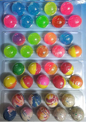 ReneReit Collection Bouncy Jumping Pack kit Small Gift for Kid Children Boys Multi Colour Texture Set of 36 Crazy Ball