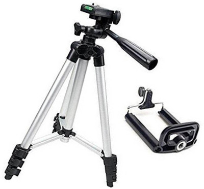 

CALLIE 3110 Tripod is Foldable And Easy to carry Any where And Good Hold IN Camera And Mobiles Tripod(Silver, Black, Supports Up to 500 g)