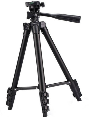 

CALLIE Tripod 3120 Portable Mobile and Camera Tripod With 3D head and Mobile Clip Holder Tripod(Black, Supports Up to 500 g)