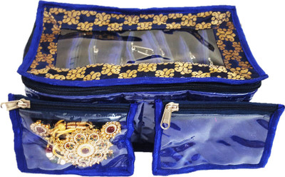 

FORE TREND Jewellery Kit With 10 Transparent Pouches Casual- BLUE Vanity Box(Blue)