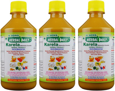 

M SONS Herbal daily Karela Pack 2 for Cholesterol with High sugar, Liver Cirrhosis, Liver Failure.(400 ml)