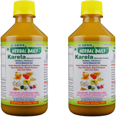 

M SONS Herbal daily Karela Pack 2 for Diabetes, Cholesterol with High sugar, Liver Detox(400 ml)