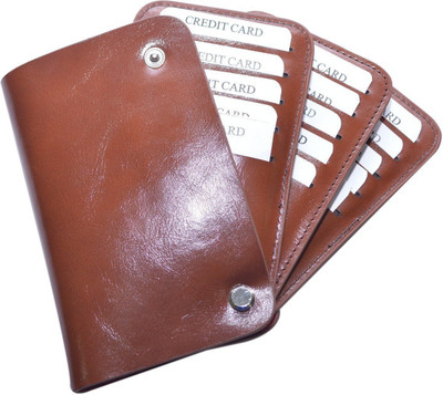 

Knott Men Brown Artificial Leather Card Holder(30 Card Slots)