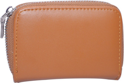 Knott Men Tan Artificial Leather Card Holder(12 Card Slots)