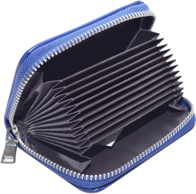 

Knott Men Blue Artificial Leather Card Holder(12 Card Slots)