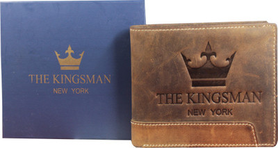 

THE KINGSMAN NEWYORK Men Brown Genuine Leather Wallet(11 Card Slots)