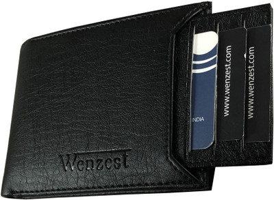 WENZEST Boys Black Artificial Leather Wallet(6 Card Slots)