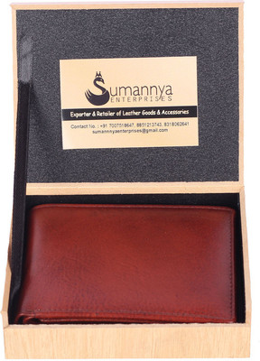 

SUMANNYA Men Brown Genuine Leather Wallet(6 Card Slots)