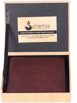 

SUMANNYA Men Brown Genuine Leather Wallet(6 Card Slots)