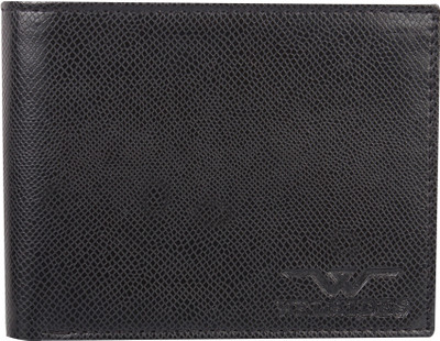 WELHIDES Men Casual Black Genuine Leather Wallet(6 Card Slots)