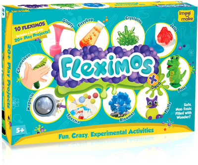 

Imagimake Fleximos Deca – Play with Clay Mega Activity Set, 10 types of Clay – includes Slime Making, Crystal Clay, Putty - For Girls and Boys 5 Years +