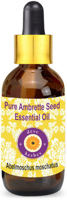 

Deve Herbes Pure Ambrette Seed Essential Oil ( Abelmoschus moschatus) with Dropper 100% Natural Therapeutic Grade Steam Distilled(30 ml)