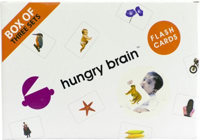 

hungry brain BOX OF 3 A Flash cards- Easy & fun way of learning-Gift box for kids(Multicolor)