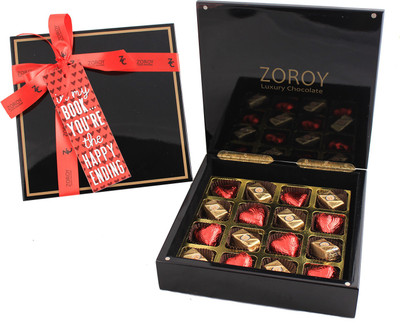 

Zoroy Luxury Chocolate Valentines Glossy Box of chocolate Hearts and Pralines Fudges(175 g)