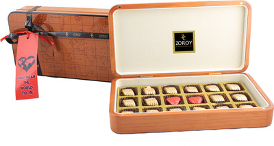 

Zoroy Luxury Chocolate Valentines day World Map Box with 18 chocolates Fudges(175 g)