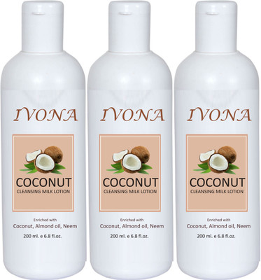 

Ivona Coconut Cleansing Milk Lotion Pack of 3(200 ml)