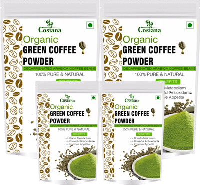 

cosiana Best Quality 100% Pure Organic Green Coffee Beans Decaffeinated & Unroasted For Weight Management (Pack of 4) Instant Coffee 400 g Instant Coffee 1600 g(Pack of 4)