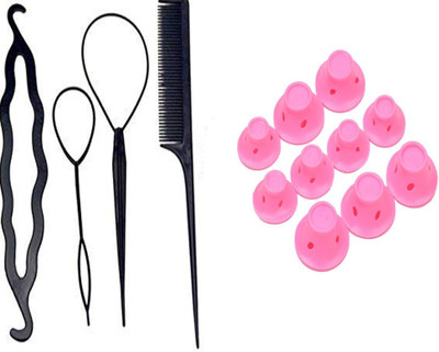 

S R Enterprises Silicone Hair Curler - Pack of 10pcs-7951(Set of 14)