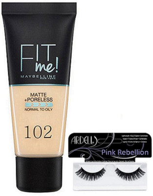 

Pink Rebellion Eyelashes & maybelline Fit Me Foundation(Set of 2)