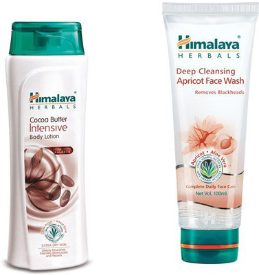 

Himalaya COCA BUTTER BODY LOTION, DEEP CLEANSING APRICOT FACE WASH(Set of 2)