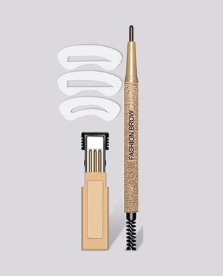 

AGE CARE Eyebrow liner 3 pcs of stencils and 3 eyebrow crayon and pencils(01-Dark brown)(Set of 5)