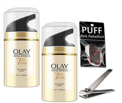 

Pink Rebellion Silicone & Olay Anti Ageing Day Cream (Pack Of 2) & Prep+Prime Highlight With Nail Clipper(Set of 4)