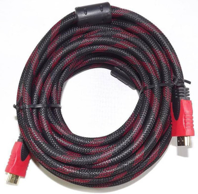 

ROQ 15MTR Nylon High Quality Gold Plated Plug Male-Male HDMI Cable(Computer, Gaming Console, TV, Red)