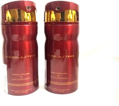 

PARFUMDELUXE LONGLASTING Deodorant Spray - For Women(400 ml, Pack of 2)