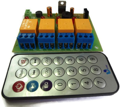 

Un Branded IR-4-Channel-Remote-Controlled-Relay-Board-Module-Home-Office-Automation-Basic Remote Miscellaneous Electronic Hobby Kit