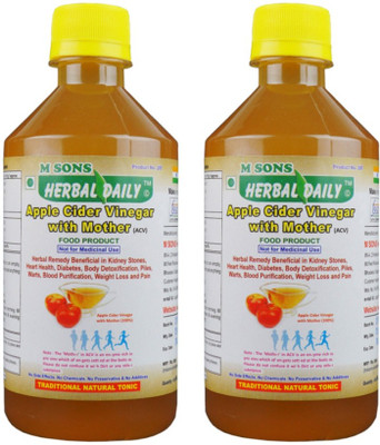 

M SONS Herbal daily Apple Cider Vinegar Pack1 for Body Detox and Blood Purifier, Promotes Digestion Apple Cider Vinegar(2x200 ml, Unflavored)