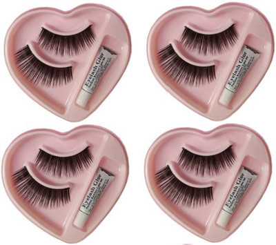 

Elecsera Black Long False Eyelashes With Glue for Pretty Eye Makeup Combo Pack Of 4(Pack of 4)
