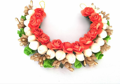 

Three Elements hair gajra flower, bridal accessories, pack of 1, with box packing Bun(Multicolor)