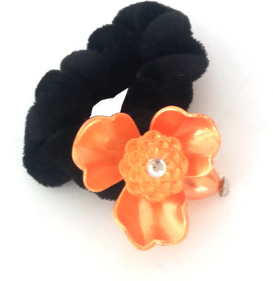 

FASHIONABLE MULTI COLOR FLOWER WITH PEARL Rubber Band(Black)