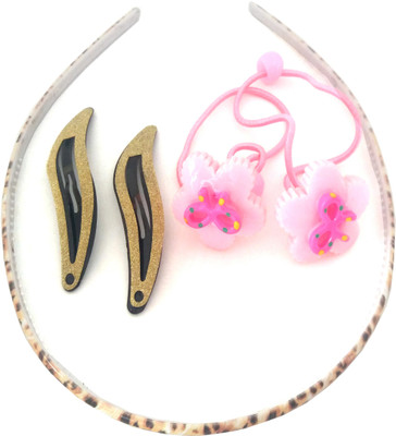 

FASHIONABLE SET OF 5 PARTY WEAR HAIR BAND,TIC TAC CLIP,RUBBER BAND Tic Tac Clip, Hair Band, Rubber Band(Multicolor)