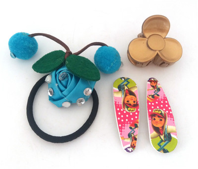 

FASHIONABLE COMBO OF FLOWER BABY RUBBER BAND,MEDIUM HAIR CLUTCHER AND PRINTED TIC TAC CLIP Hair Claw, Tic Tac Clip, Rubber Band(Multicolor)