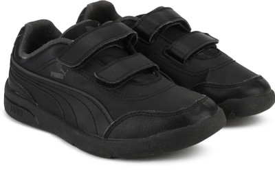 Puma Boys & Girls Velcro Sneakers(Black