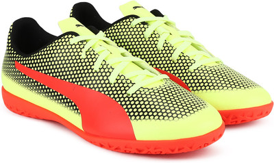 Puma Boys & Girls Lace Football Shoes(Green, Black