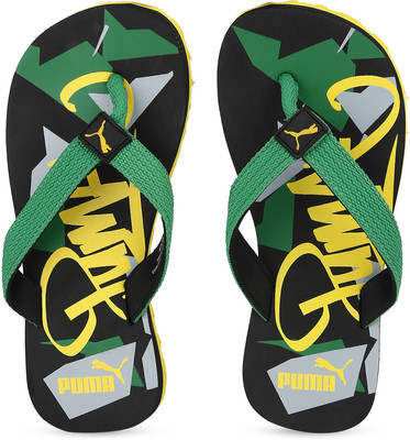 

Puma Boys & Girls Slip On Slipper Flip Flop(Multicolor, Black-amazon-blazing yellow-gr