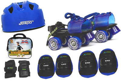 

Jaspo Kids Delite Pro junior Skates Combo (skates+helmet+knee+elbow+wrist+bag)suitable for age upto 5 years Skating Kit
