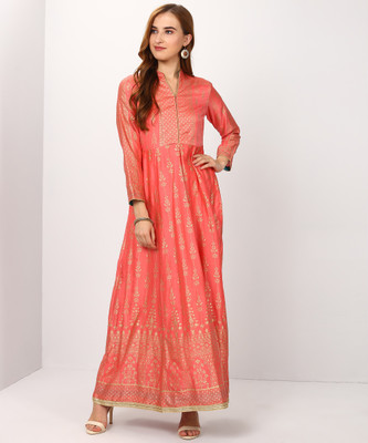 biba-festive-party-printed-women-kurtiorange