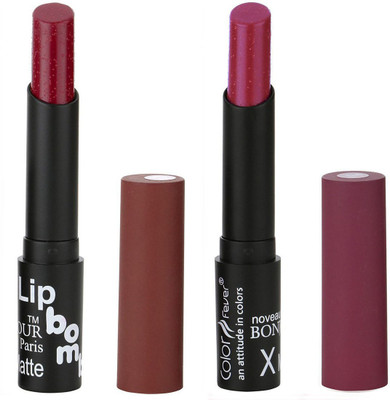 

Bonjour Paris Single Stock Application Color Sensational Creamy Matte With Sheya Butter 2 Pcs Lipsticks A9(Plum, Wild Rose)