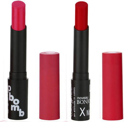 

Bonjour Paris Creamy Matte Lipsticks Set Of Must Have Colors Professional Quality with High Pigment Load 2 Pcs A37(Granet, Rusy)