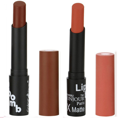 

Bonjour Paris Indian Lip Color Sensation Ultimate Soft Matte Lipsticks A40(Chocolate, Coral)