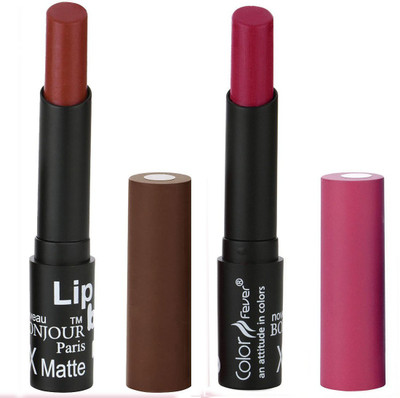 

Bonjour Paris Creamy Matte Lip Sugar Lipsticks (Set Of 2)A12(Cherry, Purple)