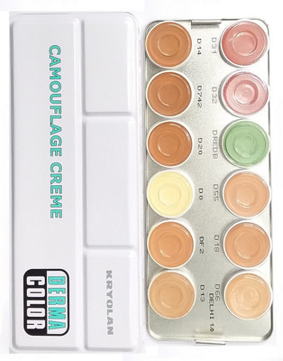

KRYOLAN ( 100% Original ) Derma Color Camouflage Cream Palette 12 color ( DELHI- 1.0 )