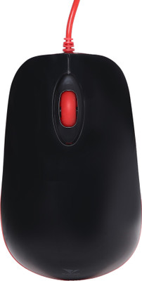 Alcatroz SHARK-B-F-RED Wired Ambidextrous Optical Mouse(USB 2.0, Black, Red)