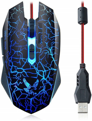 

DARK EDGE X.LUCF XM508 Advance Gaming Optical Mouse with Colored Lighting Effect USB Wired LED Backlit Illuminated 6 Buttons Wired Optical Gaming Mouse(USB 2.0, Multicolor)