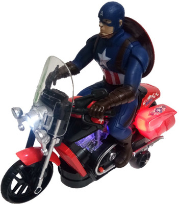 

Collectionmart Captain America Bike Toy With 3D Lights and Music (Blue)(Blue)