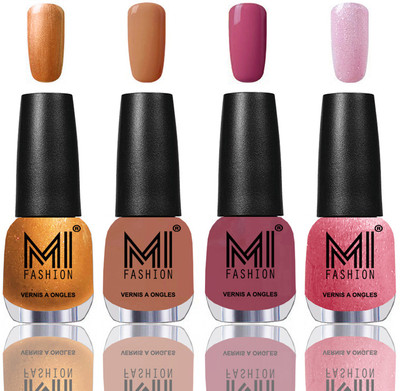 

MI Fashion Among the Best Ever Shine Nail Polish Long Lasting Collection of 4 Pcs Bronze Magnetic,Nude,Mauve Brown,Metallic Pink(Pack of 4)